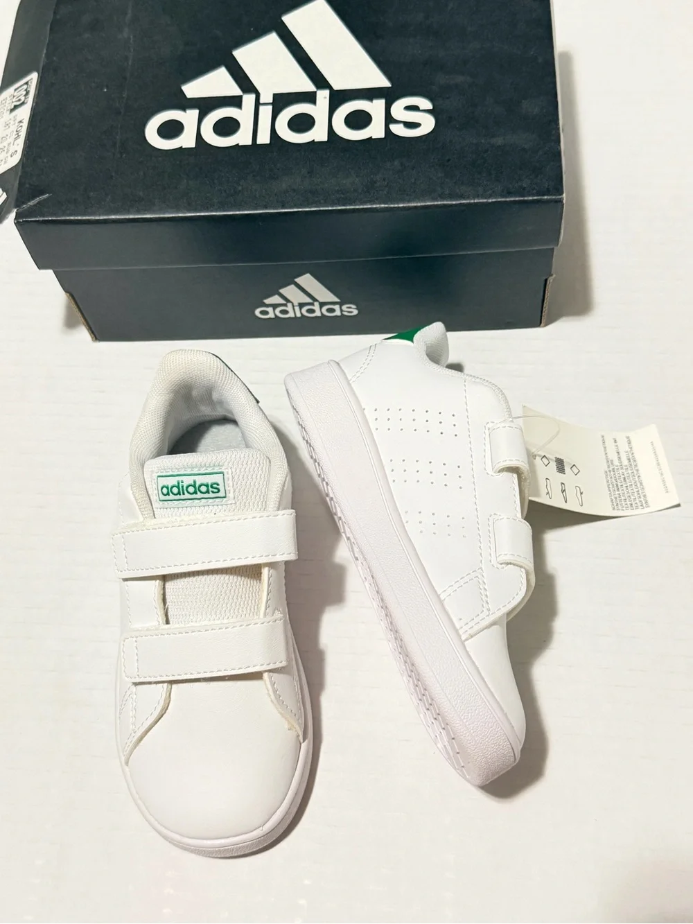 adidas Kids' Advantage Lifestyle Court Double Hook and Loop Shoe NEW